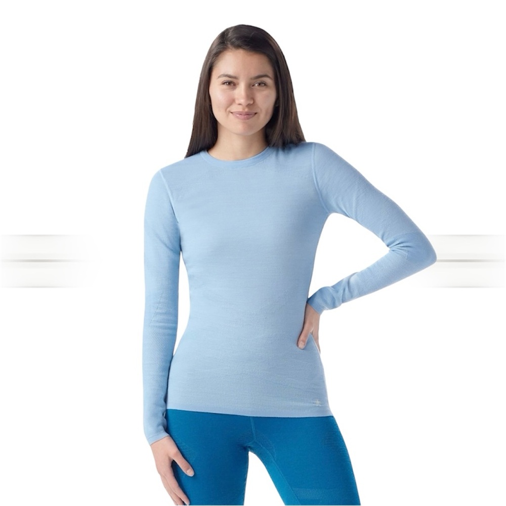 NEW Smartwool Intraknit Thermal Merino Crew Base Layer Top Serene Blue medium
